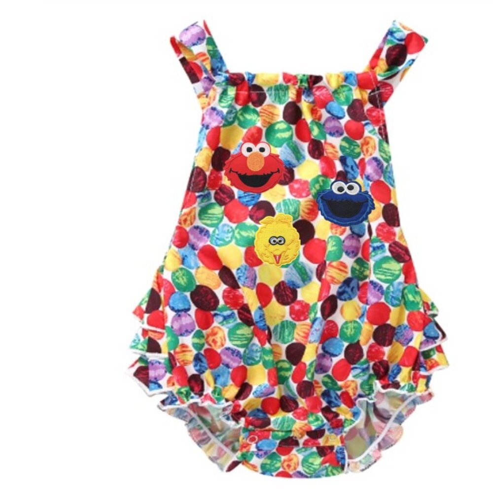 Elmo Dress Sesame Street Birthday Romper Cookie Monster Clothes Dress outfit